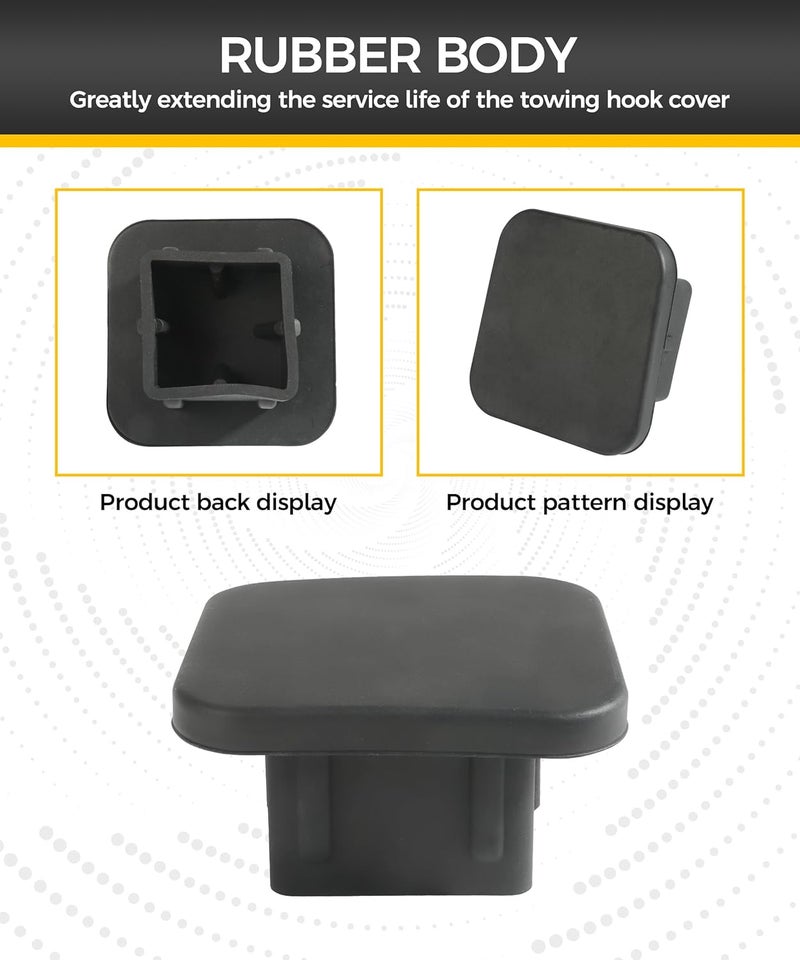 UBOG Hitch Cover,Car Accessories Trailer Hitch Covers,Tow Hitch Covers,2 Inch Receiver Hitch Cover,Rubber Heavy Duty Trailer Hitch Tube Cover Plug,Suitable for Most Cars Trucks ATV (Black) - Image 3